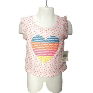 Swiggles White Heart Polka dot sleeveless 18 months blouse raised puff heart